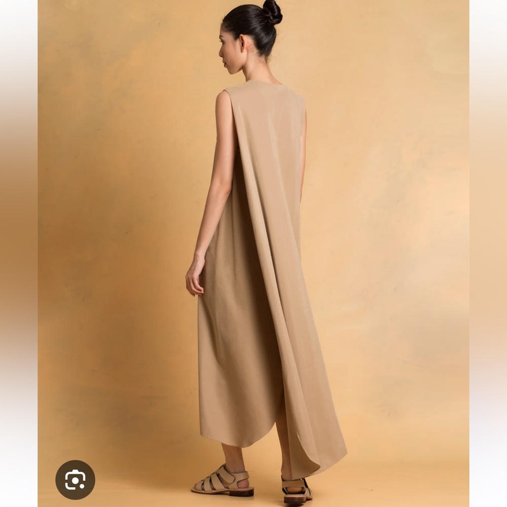 Kaarem Turn Sleeveless Overlap Maxi Dress - Olive (size M)